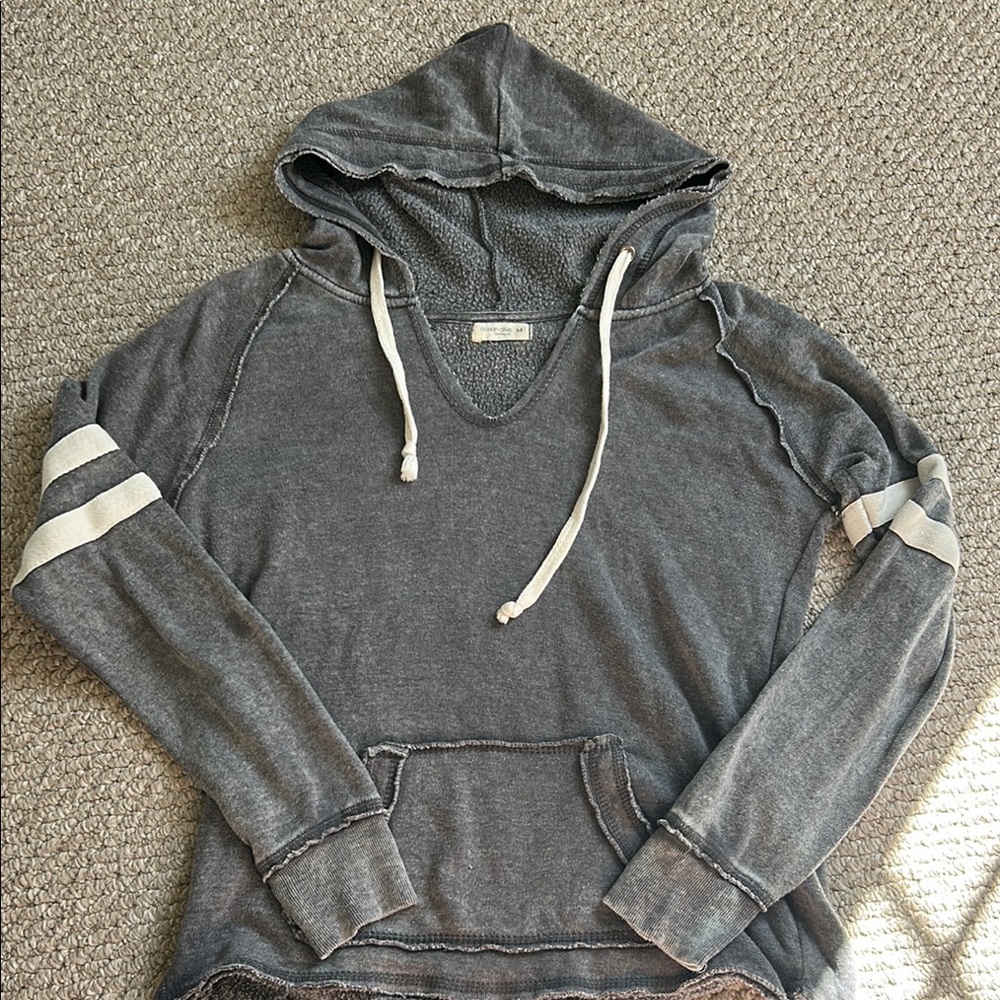 Gray Hooded Beachy Sweatshirt